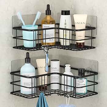Étagère d'Angle Murale Sans Perçage – Lot de 4