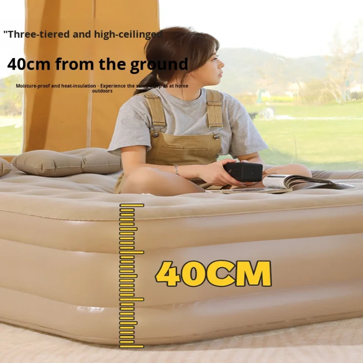 Matelas Gonflable 4 Places – 200×180×40cm | Pompe Intégrée