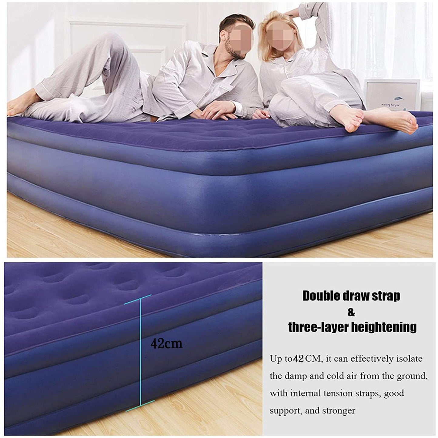 Matelas Gonflable 2 Places avec Pompe Électrique