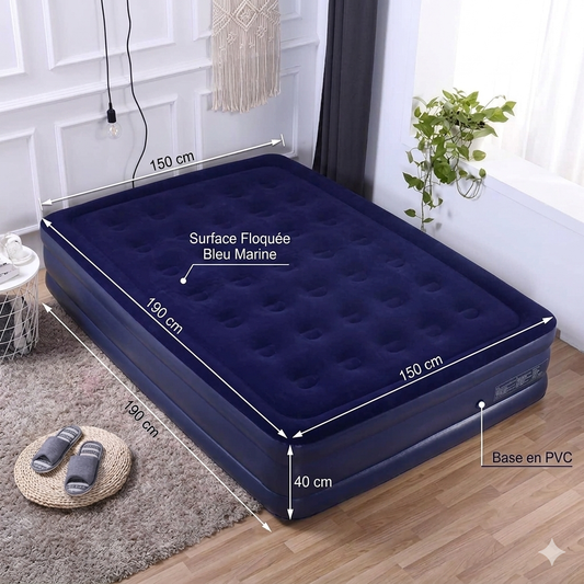 Matelas Gonflable 2 Places avec Pompe Électrique